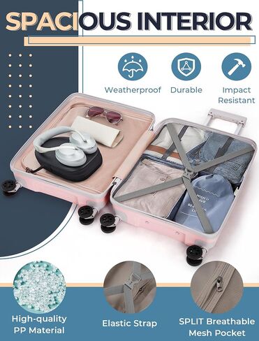 CONCEPTEN Luggage Sets 5 Piece,Lightweight,Impact-Resistant,Wear-Resistant Suitcases with Wheels, Hardshell Suitcase Set with Spinner Wheels, PP Carry on Luggage Set with TSA Lock, Travel Luggage in Saudi Arabia
