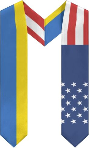 America Ukraine Ukranian Flag Graduation Stole Scarf Shawl Sash Class of 2026 for Kids Preschool Kindergarten Students Soft Lightweight Scarves Graduate Gift Back to School in Kuwait