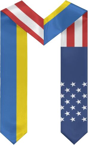 America Ukraine Ukranian Flag Graduation Stole Scarf Shawl Sash Class of 2026 for Kids Preschool Kindergarten Students Soft Lightweight Scarves Graduate Gift Back to School in Kuwait
