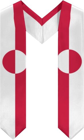 Greenland Greenlander Flag Graduation Stole Scarf Shawl Sash Class of 2026 for Kids Preschool Kindergarten Students Soft Lightweight Scarves Graduate Gift Back to School in Kuwait