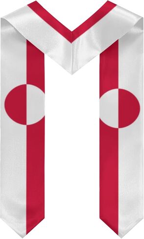 Greenland Greenlander Flag Graduation Stole Scarf Shawl Sash Class of 2026 for Kids Preschool Kindergarten Students Soft Lightweight Scarves Graduate Gift Back to School in Kuwait