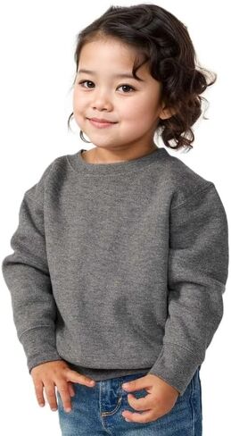 COUVER Unisex Toddler Fleece Crewneck Sweatshirt, Water-Resistant Long Sleeve Pullover, 1 Pack in Kuwait
