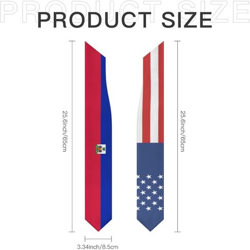 America Haiti Haitian Flag Graduation Stole Scarf Shawl Sash Class of 2026 for Kids Preschool Kindergarten Students Soft Lightweight Scarves Graduate Gift Back to School in Kuwait