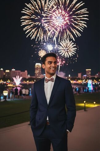 Mens Self-Tie Bow Tie Patriotic Flags, Plaids & Fireworks in Saudi Arabia