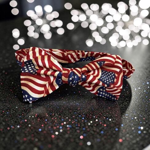 Mens Self-Tie Bow Tie Patriotic Flags, Plaids & Fireworks in Saudi Arabia