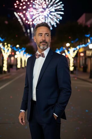 Mens Self-Tie Bow Tie Patriotic Flags, Plaids & Fireworks in Saudi Arabia