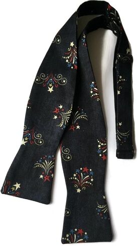 Mens Self-Tie Bow Tie Patriotic Flags, Plaids & Fireworks in Saudi Arabia
