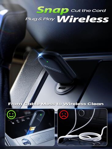 Wireless CarPlay Adapter for Apple – Android Auto Wireless Adapter,5GHz Wi-Fi Zero-Lag Dongle, Stable Auto-Connect, Gold-Plated USB-A & C for All Wired CarPlay Cars 2016+, Mini Plug & Play in Saudi Arabia