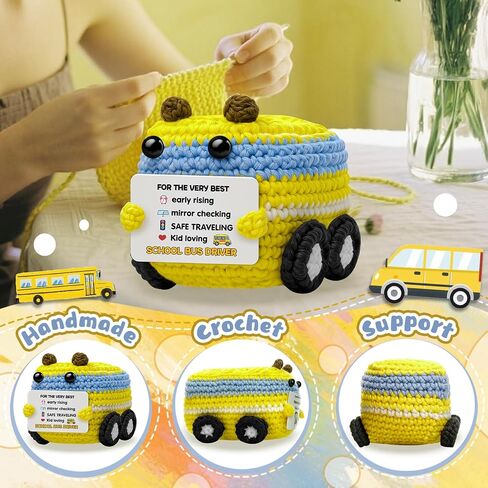 Bus Driver Appreciation Gifts for School Bus Drivers Cute Handmade Crochet School Bus Driver Gifts School Stocking Stuffers Mens Christmas Stocking in Saudi Arabia