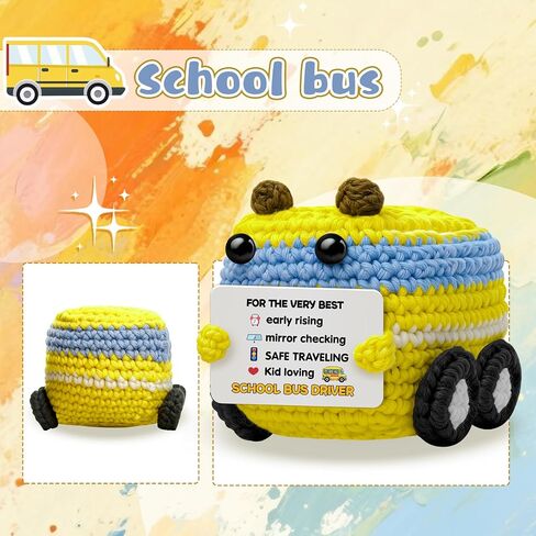 Bus Driver Appreciation Gifts for School Bus Drivers Cute Handmade Crochet School Bus Driver Gifts School Stocking Stuffers Mens Christmas Stocking in Saudi Arabia