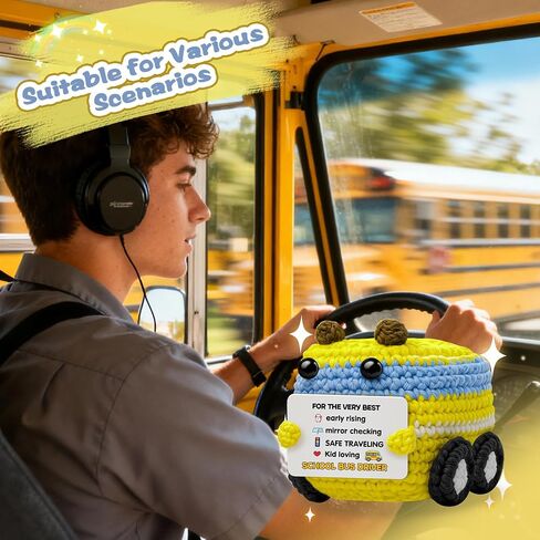 Bus Driver Appreciation Gifts for School Bus Drivers Cute Handmade Crochet School Bus Driver Gifts School Stocking Stuffers Mens Christmas Stocking in Saudi Arabia