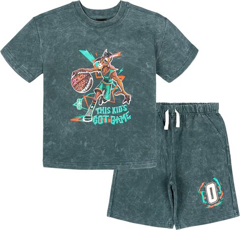 Optic Wash T-Shirt & Shorts Set Toddler to Big Kid Sizes (2T - 14-16) in Kuwait