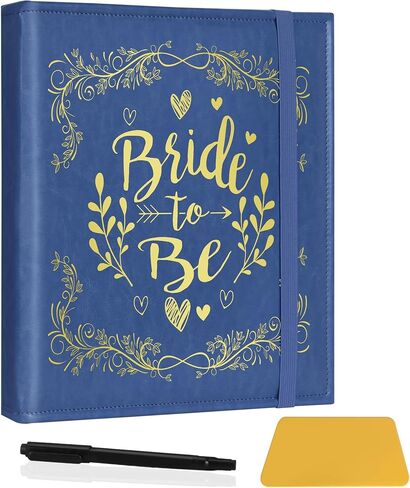 Bride Photo Album DIY Scrapbook,Leather Magnetic Self Adhesive Pages,Engagement Wedding Gift,Newlywed Couple Memory Gift (Album-Bride Pink) in Saudi Arabia