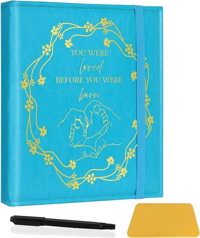 Leather Magnetic Self-Adhesive Photo Album "You Were Loved Before You Were Born" Baby Keepsake Gift for 3x5 4x6 5x7 Photos,New Parent Gift.(Album-LovedBorn Pink) in Saudi Arabia