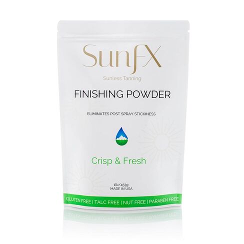 SunFX Post Spray Tan Translucent Finishing Powder | Talc Free | Sunless Tanning Setting Powder | Cheeky-Sunshine | Shimmer 1lb (Crisp & Fresh, 1lb) in Saudi Arabia