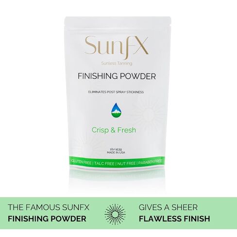 SunFX Post Spray Tan Translucent Finishing Powder | Talc Free | Sunless Tanning Setting Powder | Cheeky-Sunshine | Shimmer 1lb (Crisp & Fresh, 1lb) in Saudi Arabia