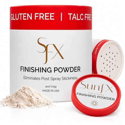 SunFX Post Spray Tan Translucent Finishing Powder | Talc Free | Sunless Tanning Setting Powder | Cheeky-Sunshine | Shimmer 1lb (Crisp & Fresh, 1lb) in Saudi Arabia
