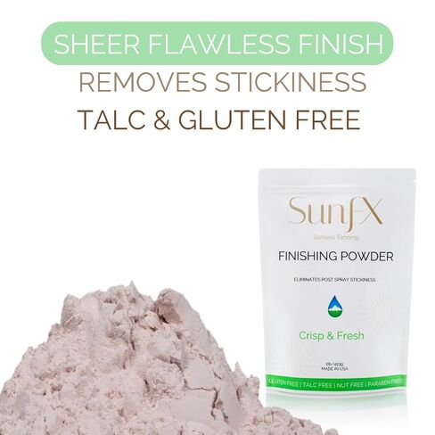 SunFX Post Spray Tan Translucent Finishing Powder | Talc Free | Sunless Tanning Setting Powder | Cheeky-Sunshine | Shimmer 1lb (Crisp & Fresh, 1lb) in Saudi Arabia