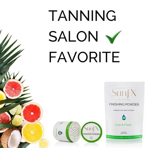 SunFX Post Spray Tan Translucent Finishing Powder | Talc Free | Sunless Tanning Setting Powder | Cheeky-Sunshine | Shimmer 1lb (Crisp & Fresh, 1lb) in Saudi Arabia
