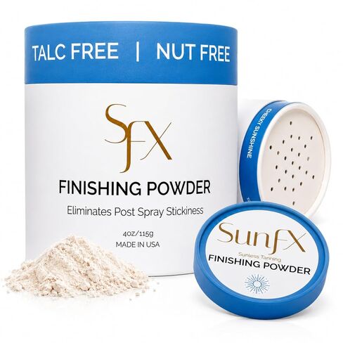 SunFX Post Spray Tan Translucent Finishing Powder | Talc Free | Sunless Tanning Setting Powder | Cheeky-Sunshine | Shimmer 1lb (Crisp & Fresh, 1lb) in Saudi Arabia