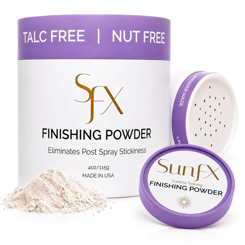 SunFX Post Spray Tan Translucent Finishing Powder | Talc Free | Sunless Tanning Setting Powder | Cheeky-Sunshine | Shimmer 1lb (Crisp & Fresh, 1lb) in Saudi Arabia
