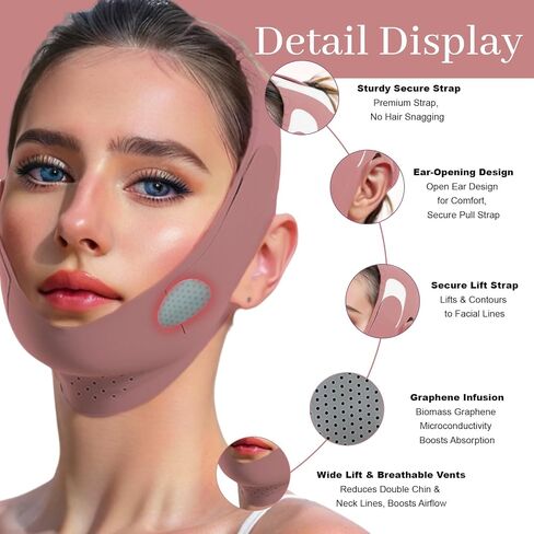 Chin Strap for Sleeping, Anti Snoring Chin Strap Adjustable Double Chin Reducer, Face Lift Chin Strap for Women, Jawline Shaper, Bean Paste Red, Medium in Saudi Arabia