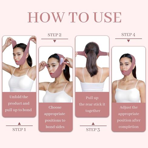 Chin Strap for Sleeping, Anti Snoring Chin Strap Adjustable Double Chin Reducer, Face Lift Chin Strap for Women, Jawline Shaper, Bean Paste Red, Medium in Saudi Arabia