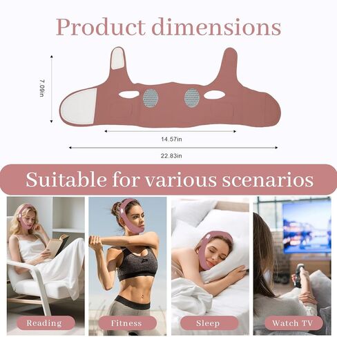 Chin Strap for Sleeping, Anti Snoring Chin Strap Adjustable Double Chin Reducer, Face Lift Chin Strap for Women, Jawline Shaper, Bean Paste Red, Medium in Saudi Arabia