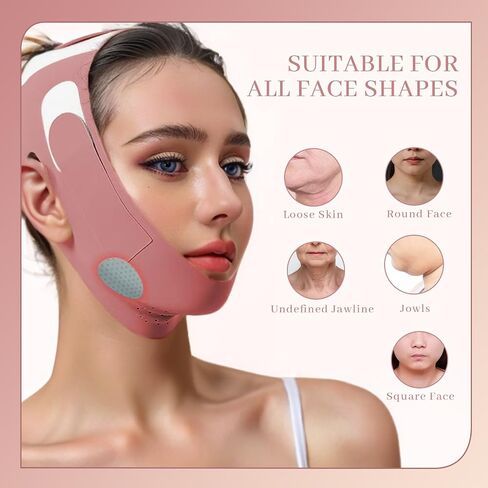 Chin Strap for Sleeping, Anti Snoring Chin Strap Adjustable Double Chin Reducer, Face Lift Chin Strap for Women, Jawline Shaper, Bean Paste Red, Medium in Saudi Arabia