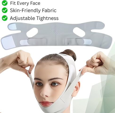 V Line Chin Strap Face Slimming Mask, V Shape Jawline Shaper, Chin Lift Up Band for Double Chin Reduction, Anti Snoring Sleeping Strap for Men & Women in Kuwait
