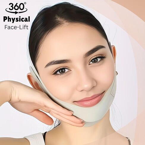 V Line Chin Strap Face Slimming Mask, V Shape Jawline Shaper, Chin Lift Up Band for Double Chin Reduction, Anti Snoring Sleeping Strap for Men & Women in Kuwait