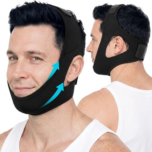 Chin Strap for Sleeping, M Size – Anti Snoring Chin Strap for Sleepers, Adjustable Jaw Support Strap, Secure Mouth Closure, Breathable & Comfortable for Night Sleep in Saudi Arabia