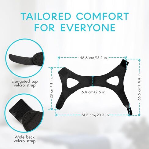 Chin Strap for Sleeping, M Size – Anti Snoring Chin Strap for Sleepers, Adjustable Jaw Support Strap, Secure Mouth Closure, Breathable & Comfortable for Night Sleep in Saudi Arabia