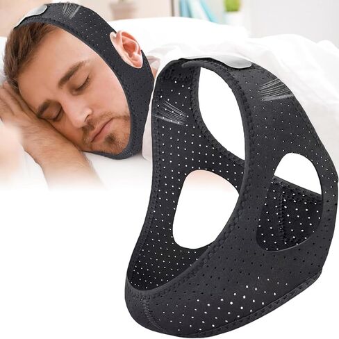 Anti Snoring Chin Strap,Adjustable CPAP Chin Strap,Chin Strap for Sleeping with Vent Holes,Fit to Keep Mouth Closed and Effective Stop Snoring Solution,Anti Snore Devices for Men and Women in Saudi Arabia