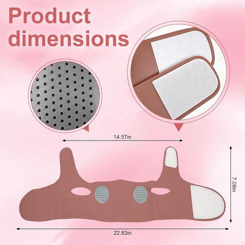 Graphene Chin Strap for Sleeping, Adjustable Double Chin Reducer, Face Lift Chin Strap for Women, Jawline Shaper, v line Lifting mask, Bean Paste Red, Medium in Saudi Arabia