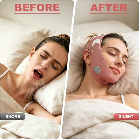 Graphene Chin Strap for Sleeping, Adjustable Double Chin Reducer, Face Lift Chin Strap for Women, Jawline Shaper, v line Lifting mask, Bean Paste Red, Medium in Saudi Arabia