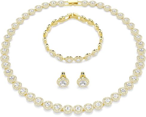 Swarovski Una Angelic set, Set (3), Round cut, Clear, Gold-tone Finish in Saudi Arabia