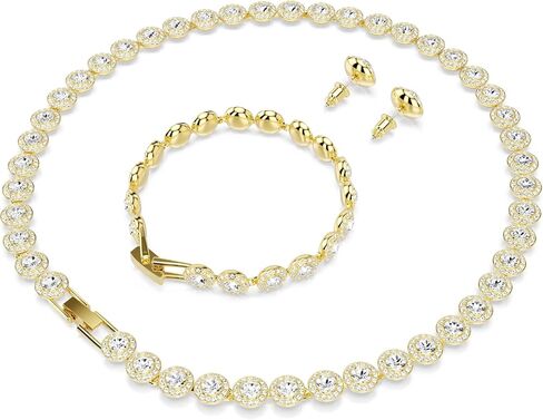 Swarovski Una Angelic set, Set (3), Round cut, Clear, Gold-tone Finish in Saudi Arabia