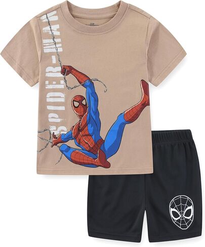 Marvel Spider-Man Boys Short Sleeve T-Shirt and Mesh Short Set for Toddler and Big Kids in Saudi Arabia