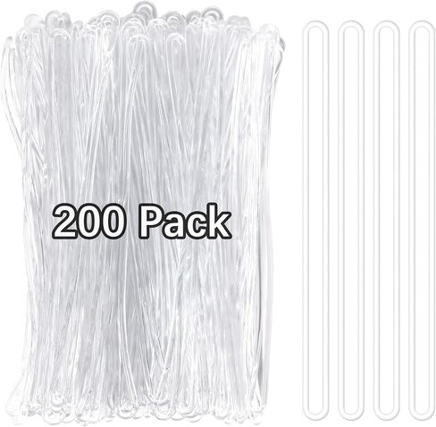 200 Pack Clear Plastic Luggage Tag Loops, Durable Worm Loops for Luggage Tags, ID Cards, Name Tags, Badge Holders, 6 Inch Bulk Luggage Tag Straps, Bag Tag Loops for Suitcase & Travel Bag Accessories in Saudi Arabia