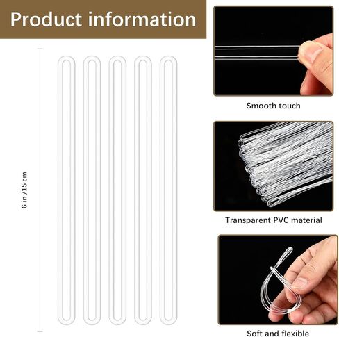 200 Pack Clear Plastic Luggage Tag Loops, Durable Worm Loops for Luggage Tags, ID Cards, Name Tags, Badge Holders, 6 Inch Bulk Luggage Tag Straps, Bag Tag Loops for Suitcase & Travel Bag Accessories in Saudi Arabia