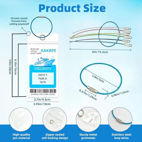 Cruise Luggage Tags, Carnival Cruise for NCL, Princess, Carnival, Royal Caribbean Ship Essentials Tag Holders 12 Packs. in Kuwait