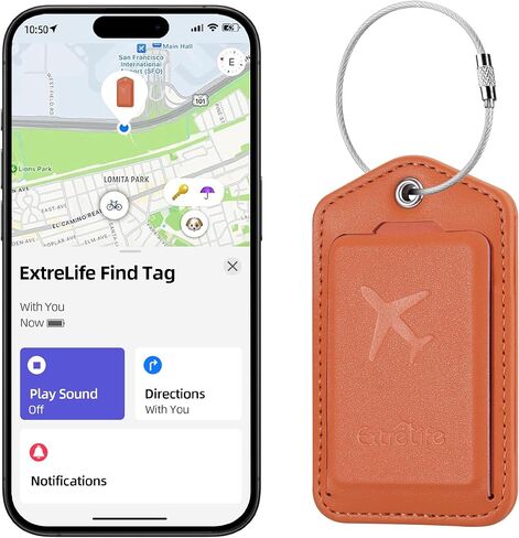 Luggage Tags, Works with Apple Find My, Leather Luggage Tag for Suitcases, Travel Tags, Bag Tag for Backpacks, Suitcase Tag with Privacy Flap, Anti-Lost Smart Luggage Tracker, Travel Essentials, Black in Saudi Arabia
