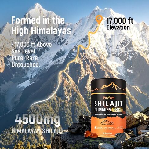 Shilajit Gummies 4500mg – 14-in-1 Himalayan Shilajit for Men with Ashwagandha, Tongkat Ali, Black Maca, CoQ10, NMN & Turmeric, Natural Energy, Stamina & Vitality Immune Support – 60 Gummies in Saudi Arabia