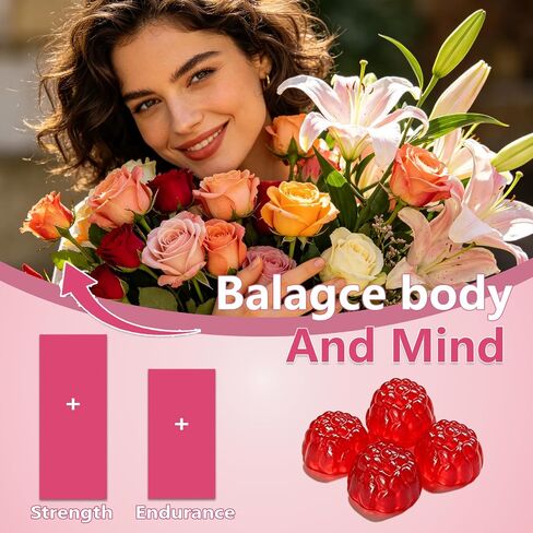 Bloomin Shilajit Gummies for Her, صحة المرأة، التوت المختلط 60 علكة in Kuwait