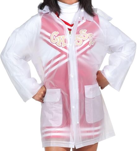 Chasse Cheer Clear Raincoat With Detachable Hood and Pockets - Front Zip and Snaps - Youth Sizes in Kuwait
