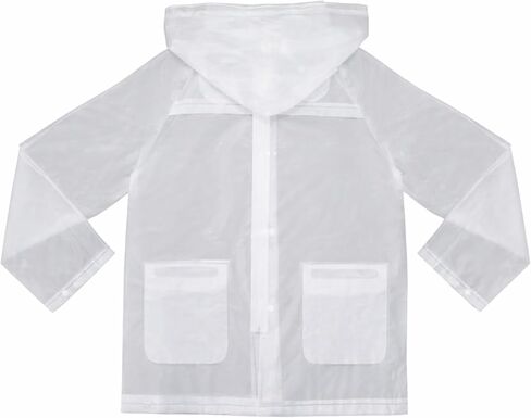 Chasse Cheer Clear Raincoat With Detachable Hood and Pockets - Front Zip and Snaps - Youth Sizes in Kuwait