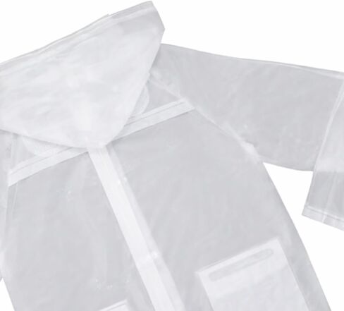 Chasse Cheer Clear Raincoat With Detachable Hood and Pockets - Front Zip and Snaps - Youth Sizes in Kuwait