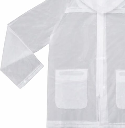 Chasse Cheer Clear Raincoat With Detachable Hood and Pockets - Front Zip and Snaps - Youth Sizes in Kuwait