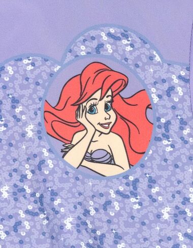 Disney The Little Mermaid Princess Ariel Toddler Girls Zip Up Cosplay Windbreaker Jacket Lavender/Aqua Blue 2T in Kuwait